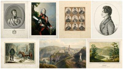 Appraisal: Schwarzenberg print archive pieces including castles owned by the House