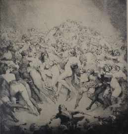 Appraisal: Norman Lindsay - Argument Dance facsimile etching and respectively each