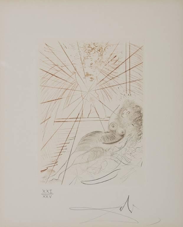 Appraisal: Dali Angel Gabriel engraving Dali Salvador Spain - Angel Gabriel