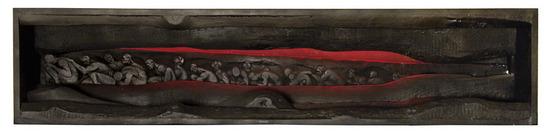 Appraisal: Tom FEELINGS - Untitled Sculpture Slave ship Large wooden sculpture