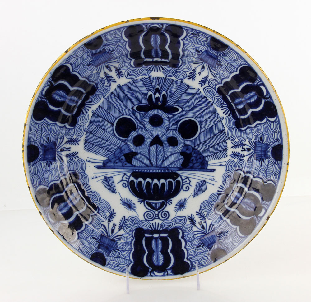 Appraisal: - th C Dutch Delft Charger th century Dutch Delft