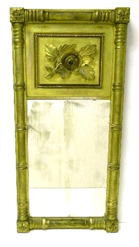 Appraisal: Early th C gilt wall mirror two part raised high