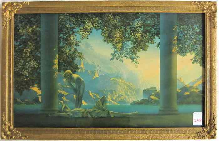 Appraisal: MAXFIELD PARRISH COLOR PRINT ''Daybreak '' Image measures '' x