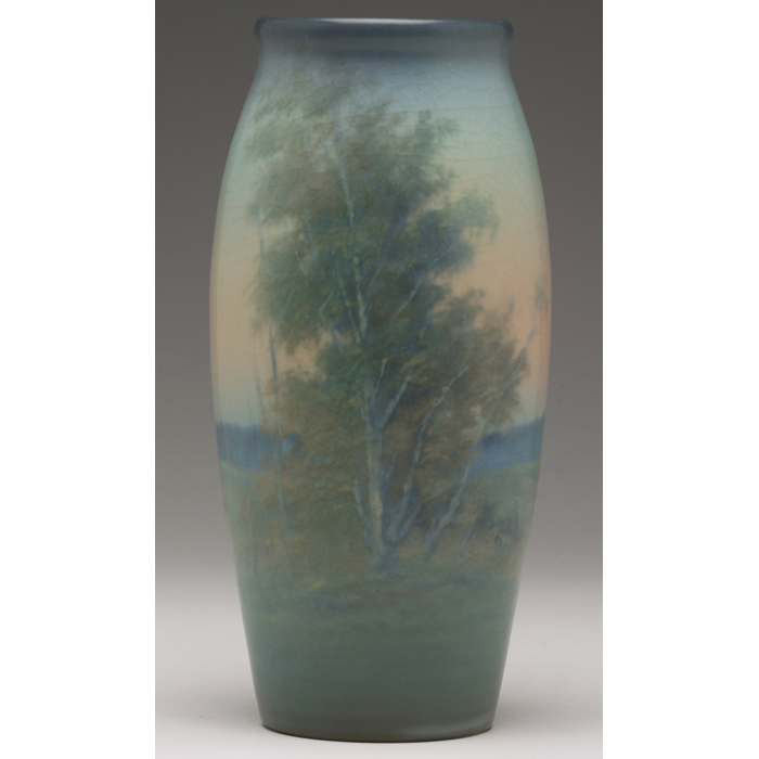 Appraisal: Nice Rookwood vase scenic landscape under a Vellum glaze beautifully