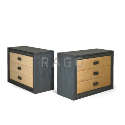 Appraisal: JAMES MONT - JAMES MONT DESIGN Pair of three-drawer dressers