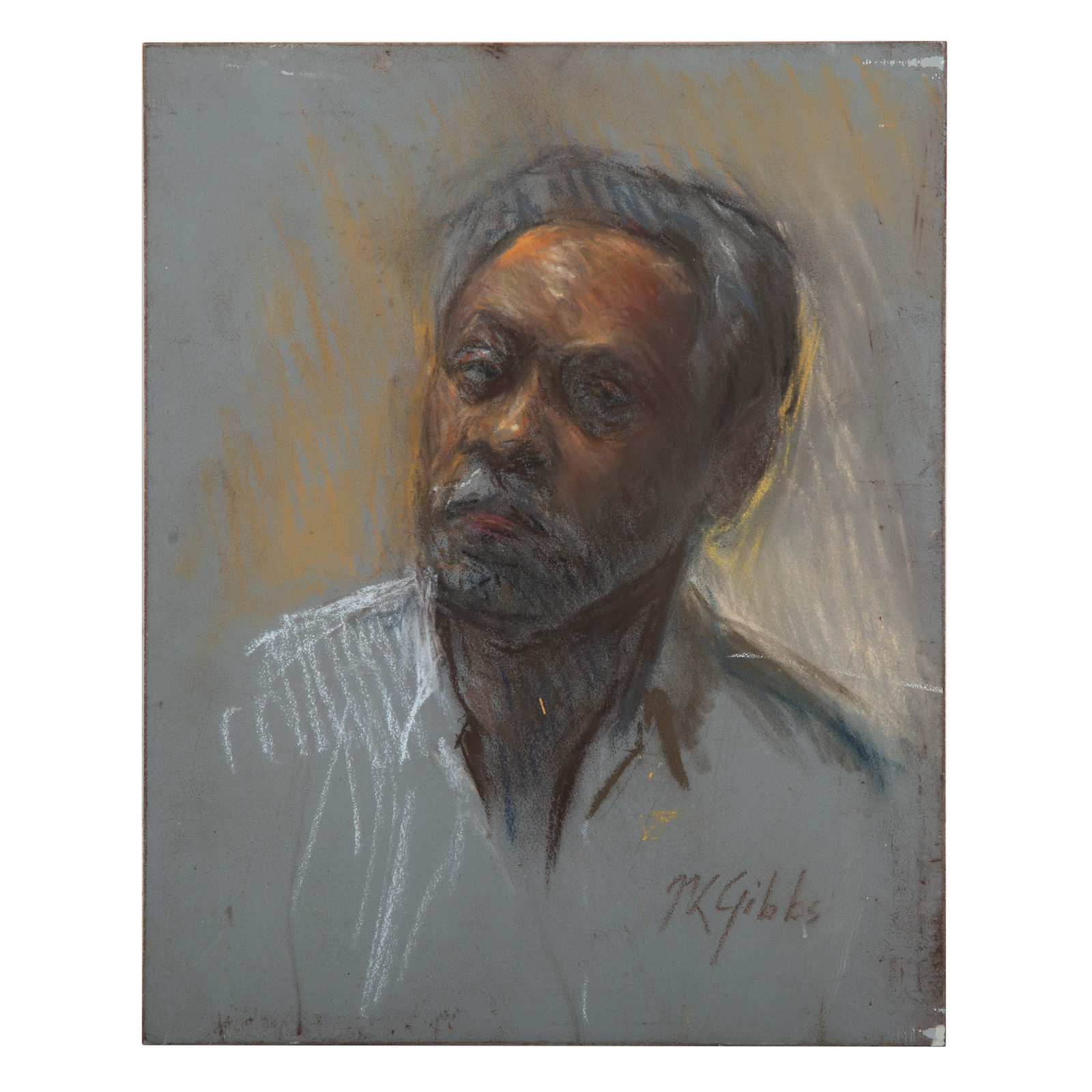 Appraisal: NATHANIEL K GIBBS SELF PORTRAIT CHALK American - Colored chalk