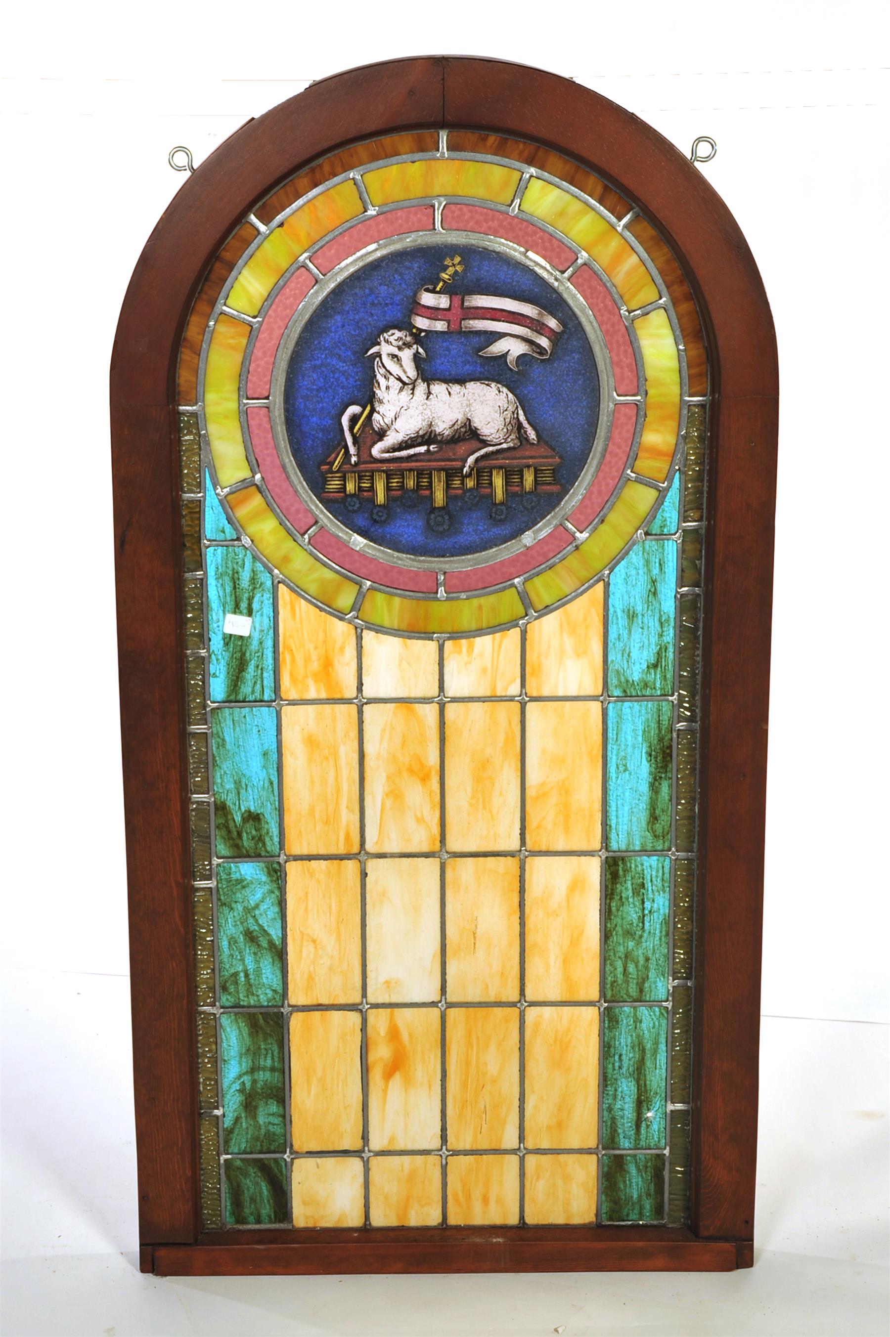 Appraisal: COLORED AND LEADED GLASS WINDOW American th quarter- th century