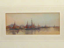 Appraisal: Eight assorted framed watercolours including a river scene possibly Dutch