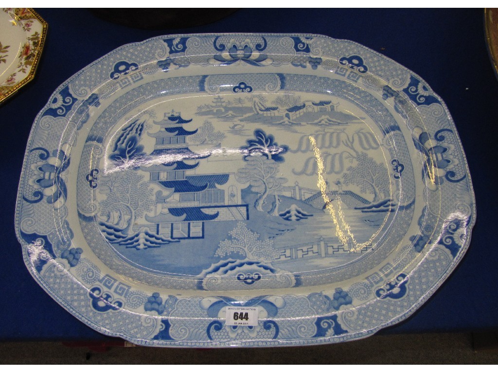 Appraisal: Brameld stonechina blue and white 'India' pattern platter