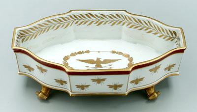 Appraisal: Limoges center bowl cartouche shaped interior with gilt eagle and