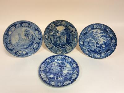 Appraisal: A Riley's stone china blue and white plate transfer printed