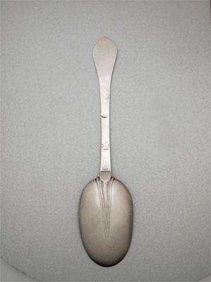 Appraisal: A late th century spoon indistinctly pricked maker unascribed 'IB'