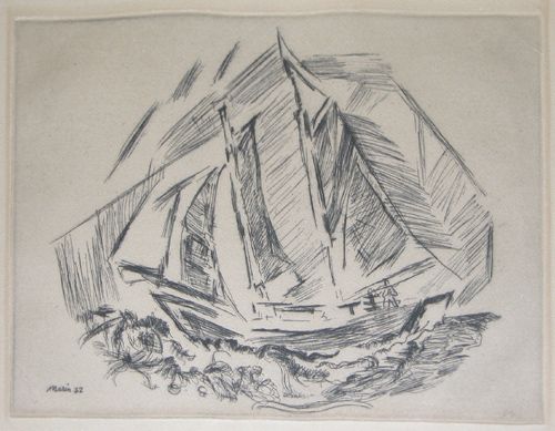 Appraisal: Boat Marin John American - Etching x inches image x