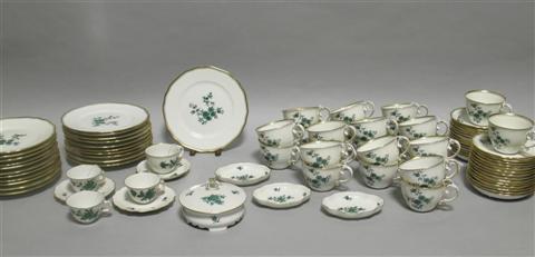 Appraisal: AUGARTEN WIEN PARTIAL DESSERT SERVICE Blue crowned bindenshield mark and