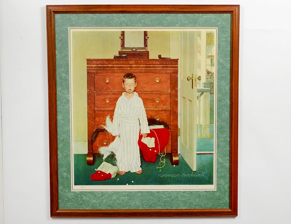 Appraisal: NORMAN ROCKWELL American - Discovering Santa Signed l r in