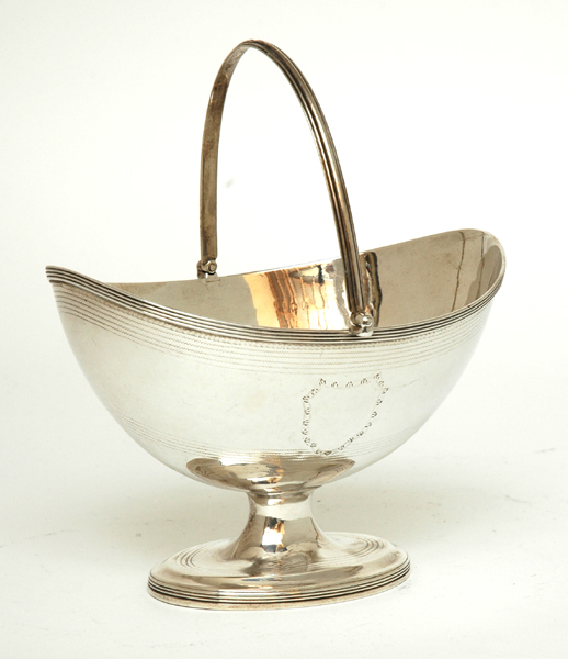 Appraisal: A GEORGE III STERLING SILVER BASKET Maker's mark Henry Chawner