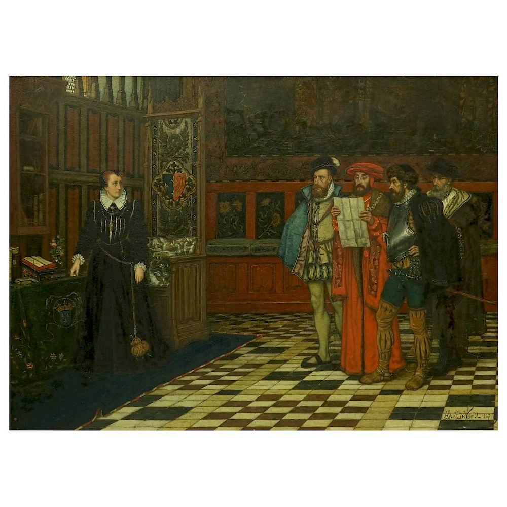 Appraisal: Albert De Vriendt Oil on Panel Albert Frans Lieven De