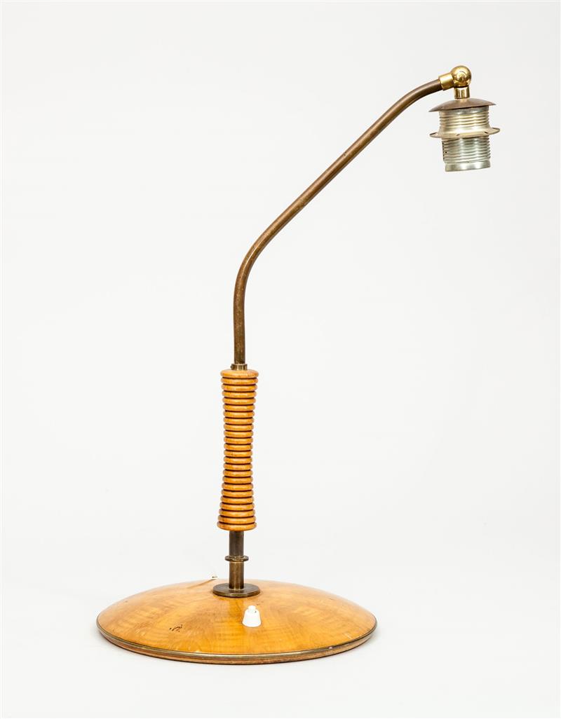 Appraisal: Desk Lamp Continental c Brass walnut x in From the