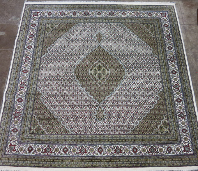 Appraisal: SQUARE ORIENTAL CARPET Indo-Bidjar featuring an overall Herati floral design