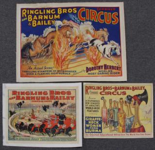 Appraisal: Three Ringling Bros and Barnum Bailey Circu Lithograph Posters Dorothy