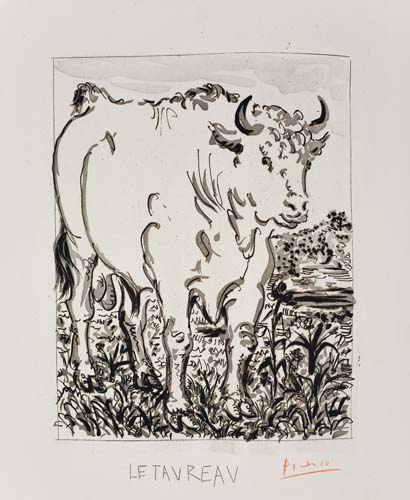 Appraisal: PABLO PICASSO Le Taureau Sugar aquatint burin and drypoint on