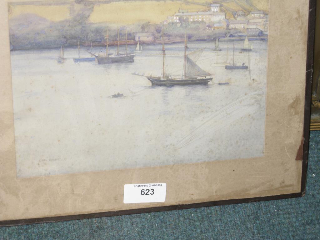 Appraisal: ETHEL KIRKPATRICK A Sheltered Harbour signed watercolour x in