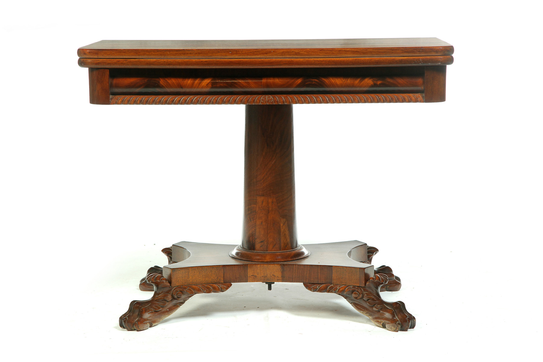 Appraisal: AMERICAN CLASSICAL CARD TABLE - mahogany Flip-top table with a