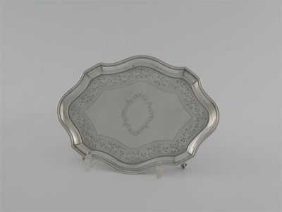 Appraisal: A George III shaped oval teapot stand on ball and