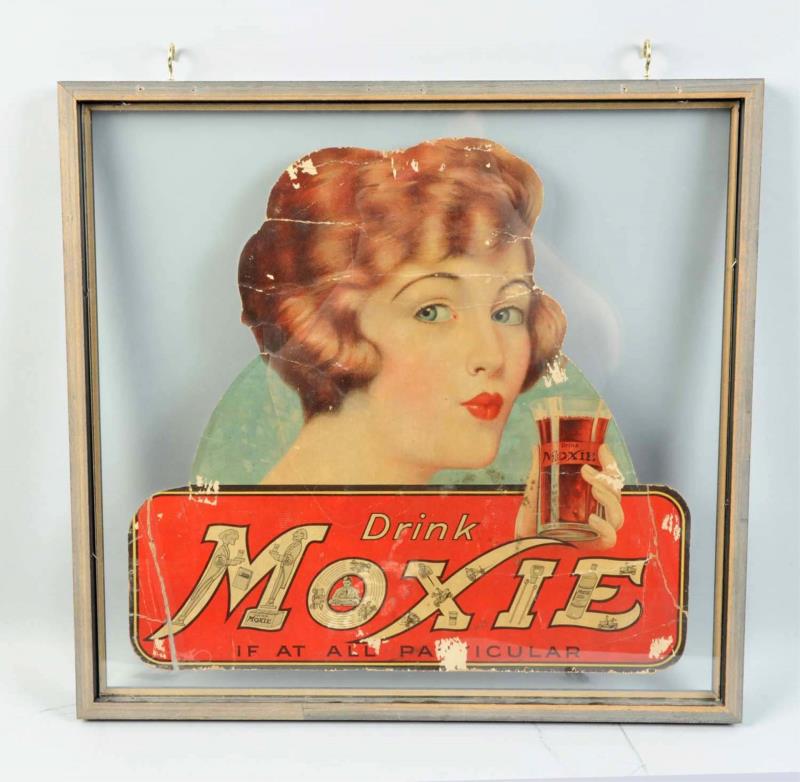 Appraisal: Double Sided Moxie Cardboard Sign This Moxie sign has several