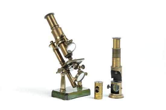 Appraisal: TWO MICROSCOPES American or European nd half- th century brass