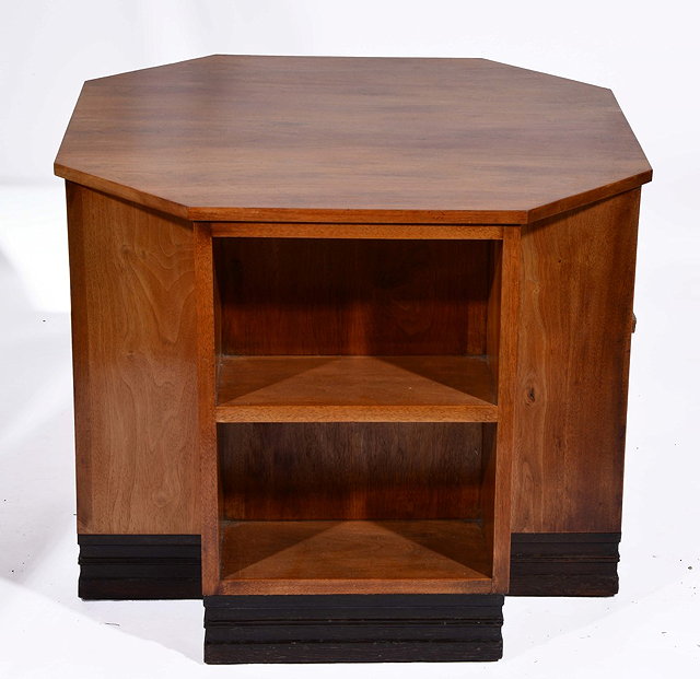 Appraisal: A GORDON RUSSELL ENGLISH WALNUT AND BOG OAK OCTAGONAL BOOKCASE