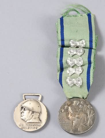 Appraisal: Pair of non-military medals awarded during the fascist regime of