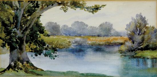 Appraisal: British school th century THE RIVER BENDwatercolor framed unsignedsight size