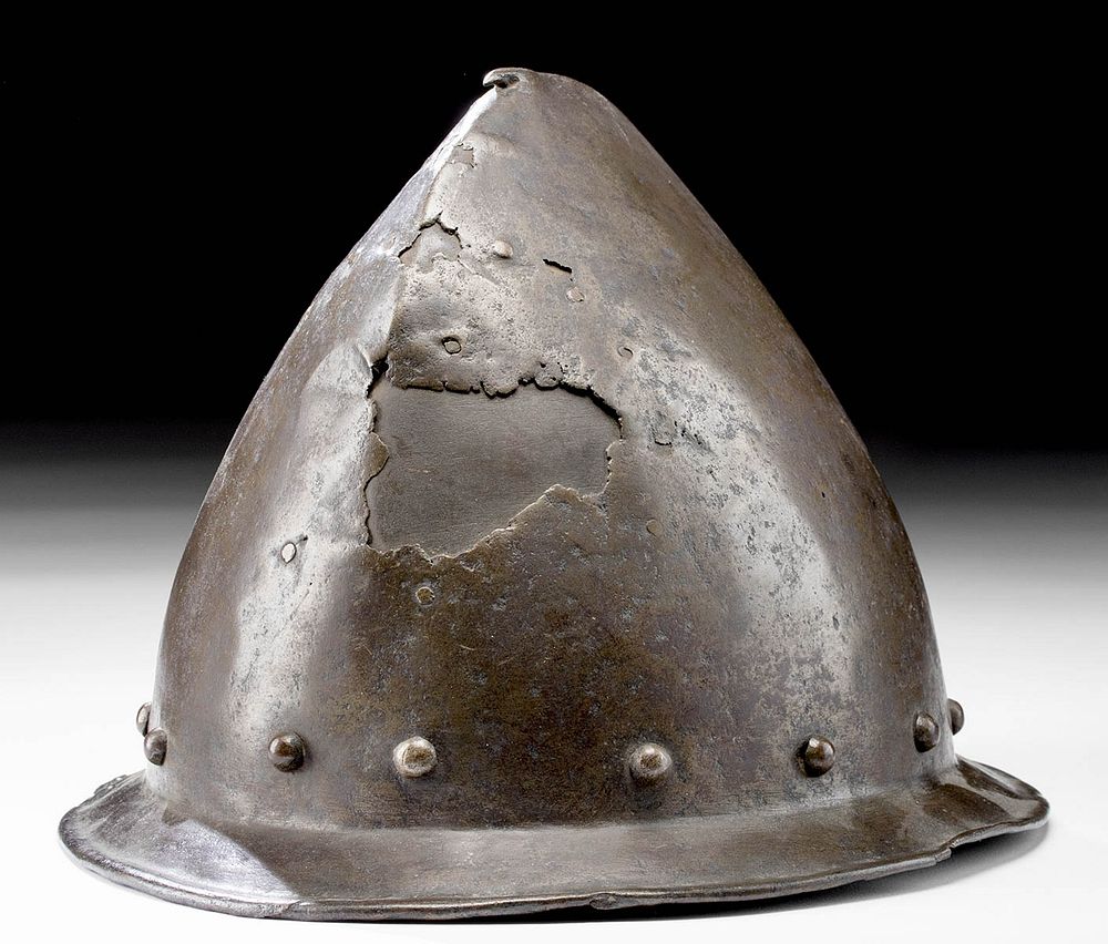 Appraisal: th C European Carbon Steel Cabasset Helmet Europe Italy or