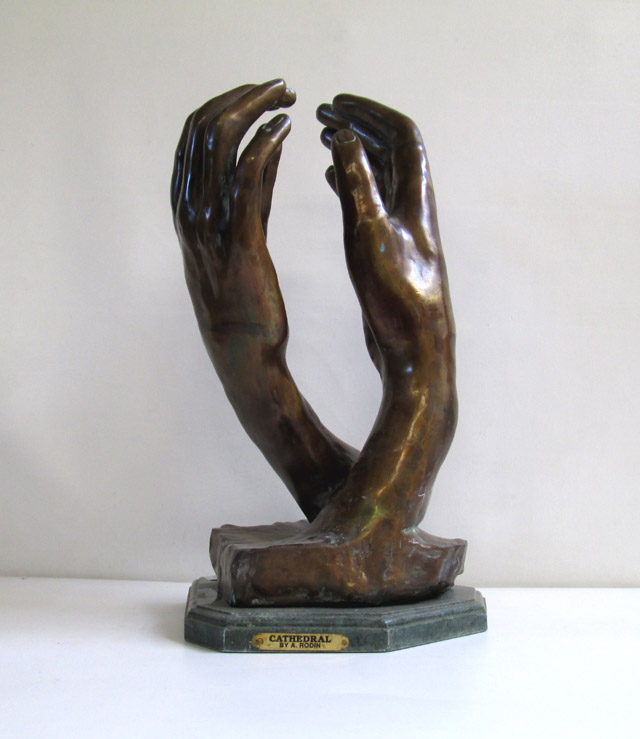 Appraisal: BRONZE SCULPTURES AFTER AUGUSTE RODIN French - Cathedral patinated bronze