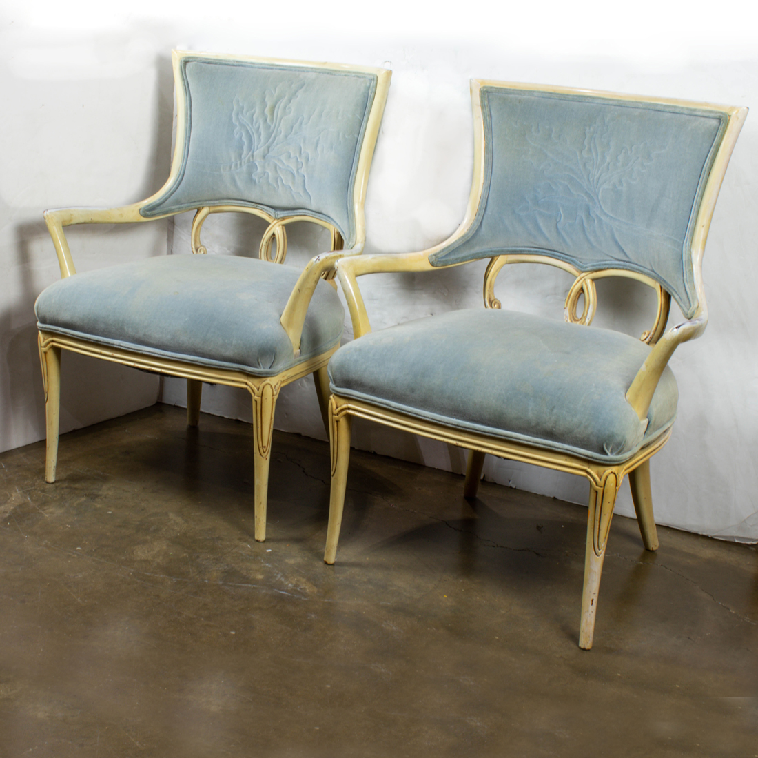 Appraisal: PAIR OF HOLLYWOOD REGENCY STYLE ARMCHAIRS Pair of Hollywood Regency