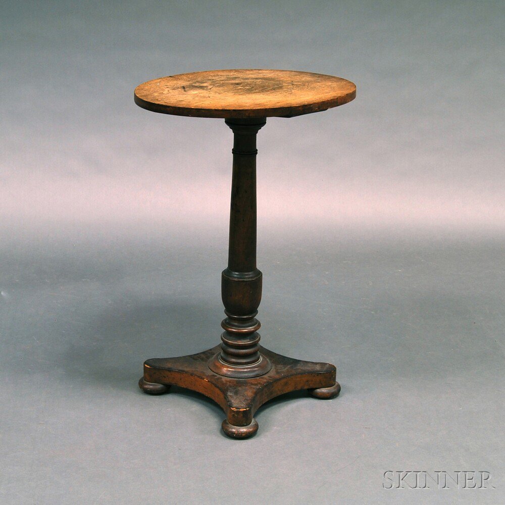 Appraisal: William IV Walnut Candlestand England second quarter th century the