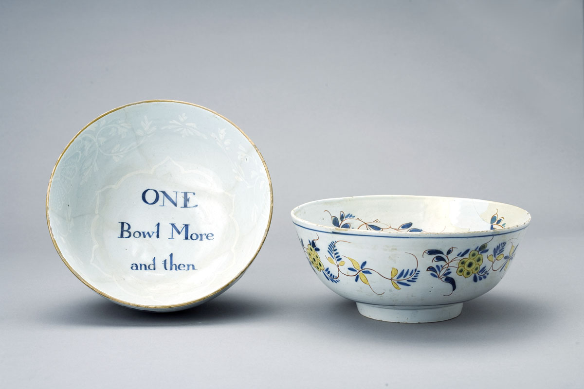 Appraisal: ENGLISH DELFT POLYCHROME AND BIANCO-SOPRA-BIANCO BOWL LONDON OR BRISTOL CIRCA