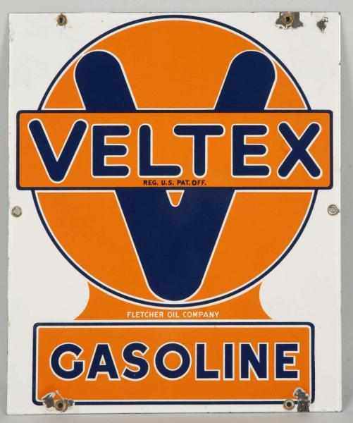 Appraisal: Porcelain Veltex Gasoline Pump Plate Description s to s Neat