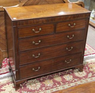 Appraisal: George III walnut chest circa the five drawer case surmounted