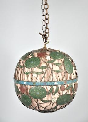 Appraisal: Chinese Champleve Enamel Metal Lantern Of globular form comprised of