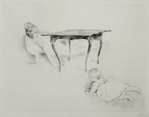 Appraisal: PAUL C SAR HELLEU Cache-cache Drypoint circa x mm x