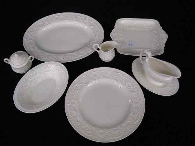 Appraisal: Wedgwood Queensware Patricianembossed china serving pieces ivory