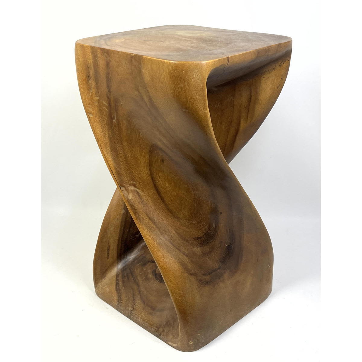 Appraisal: Contemporary Sculptural Wood Side Table Dimensions H inches W inches