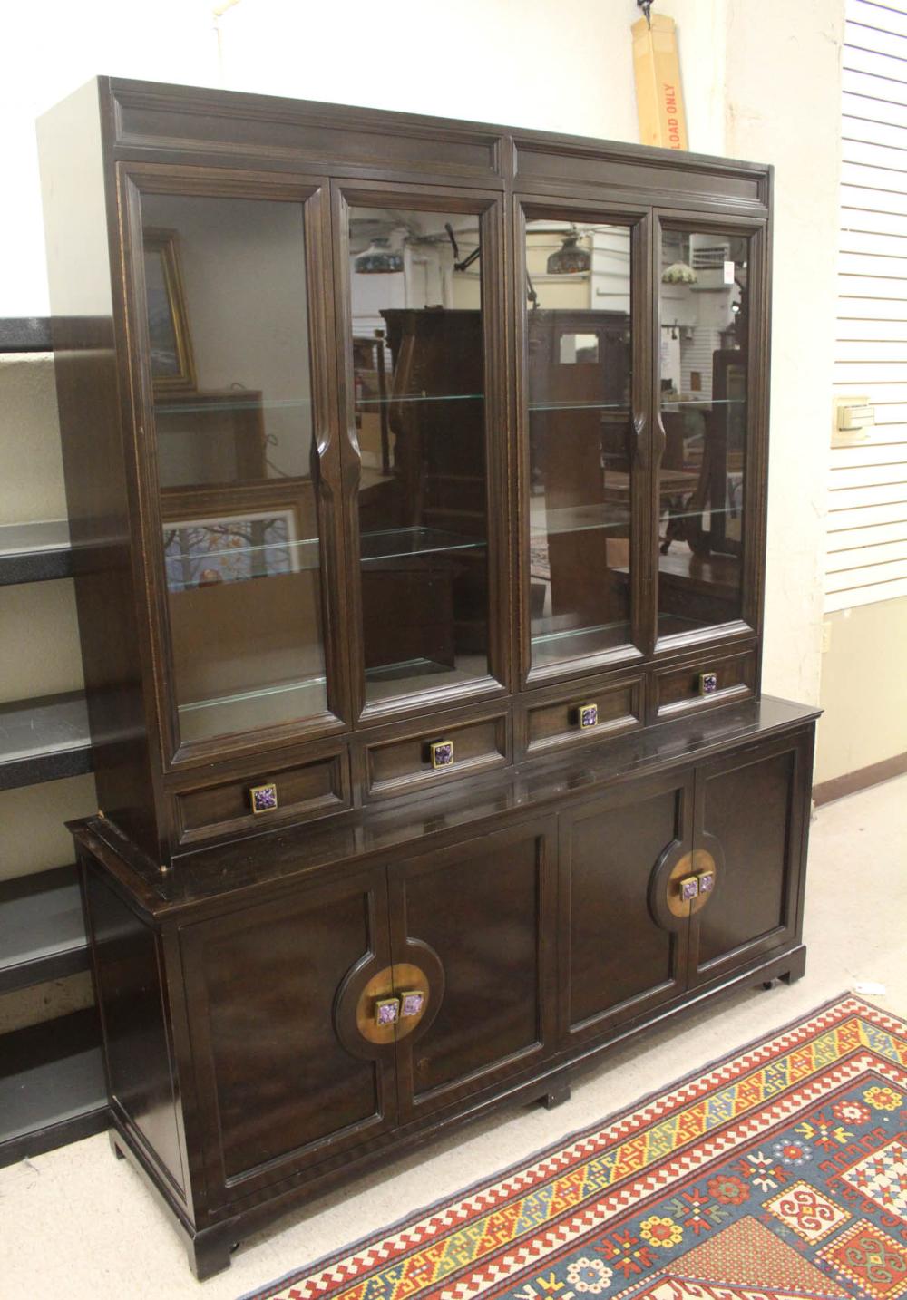 Appraisal: MCM CHINA CABINET ON BUFFET John Widdicomb Furniture Co Grand