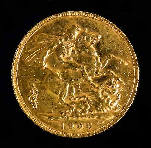 Appraisal: An Edward VII Sovereign fine and an Edward VII Half