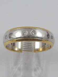 Appraisal: A hallmarked ct yellow and white gold diamond ring