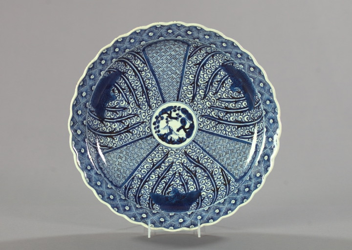 Appraisal: Japanese Arita Blue-and-White Porcelain Serving Dish th century of circular