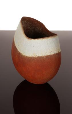 Appraisal: John Ward born oval stoneware vessel with cut rim pale