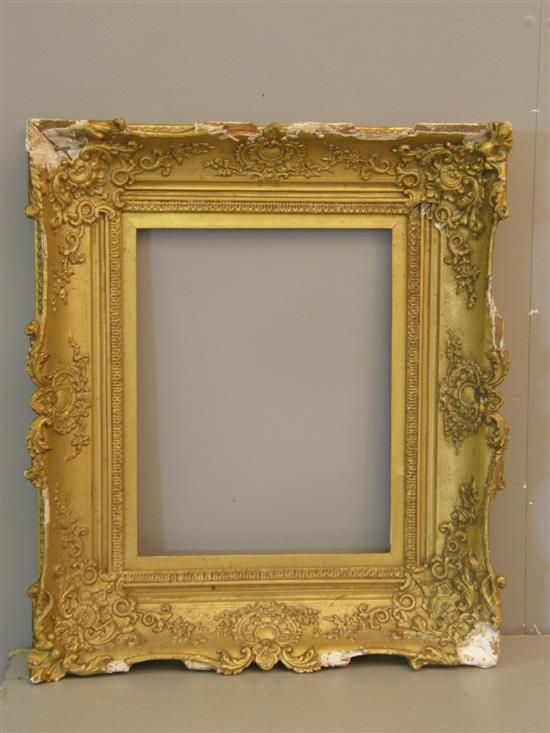 Appraisal: th century gilt moulded wood and gesso picture frame aperture